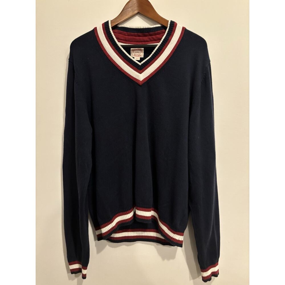 Brooks Brothers Men's Vintage Sweater Long Sleeve V Neck Polo Sweater Size XL